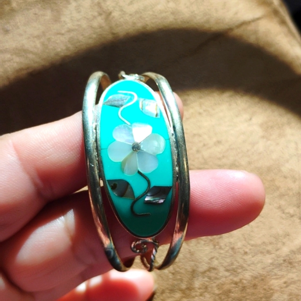 🎉❤️Turquoise Floral Silver❤️ Bracelet